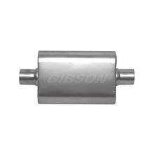 Load image into Gallery viewer, Gibson CFT Superflow Center/Center Oval Muffler - 4x9x18in/3in Inlet/3in Outlet - Stainless Muffler Gibson