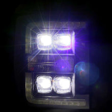 Load image into Gallery viewer, AlphaRex 11-16 Ford F-350 SD NOVA LED Proj Headlights Plank Style Alpha Blk w/Activ Light/Seq Signal Headlights AlphaRex