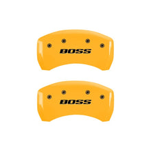 Load image into Gallery viewer, MGP Rear set 2 Caliper Covers Engraved Rear Boss Yellow finish black ch Caliper Covers MGP