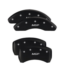 Load image into Gallery viewer, MGP 4 Caliper Covers Engraved Front & Rear MGP Black finish silver ch Caliper Covers MGP