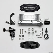 Load image into Gallery viewer, Wilwood HV Tandem M/C Kit w L/H Bracket & Prop Valve - 1in Bore Ball Burnished Brake Master Cylinder Wilwood