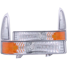 Load image into Gallery viewer, ANZO 2000-2004 Ford Excursion Euro Parking Lights Chrome w/ Amber Reflector Lights Corner ANZO