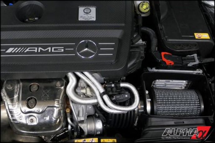 AMS Performance 14-18 Mercedes-Benz CLA 45 AMG 2.0T Alpha Intake System w/Carbon Fiber Duct & Lid Short Ram Air Intakes AMS   