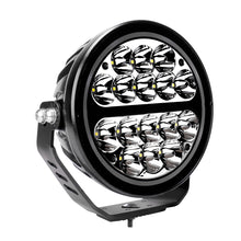 Load image into Gallery viewer, Go Rhino Xplor Blackout Series Round LED Spot Light Beam w/DRL (Surface/Thread Stud Mnt) 7in. - Blk Light Bars & Cubes Go Rhino