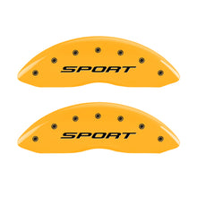 Load image into Gallery viewer, MGP 4 Caliper Covers Engraved Front & Rear 2015/Sport Yellow Finish Black Char 2017 Ford Fusion Caliper Covers MGP