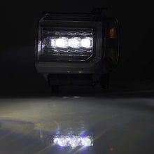 Load image into Gallery viewer, AlphaRex 14-18 GMC Sierra NOVA LED Proj Headlights Plank Style Black w/Activ Light/Seq Signal/DRL Headlights AlphaRex
