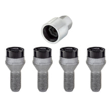 Load image into Gallery viewer, McGard Wheel Lock Bolt Set - 4pk. (Cone Seat) M12X1.25 / 17mm Hex / 22.0mm Shank Length - Black Wheel Bolts McGard