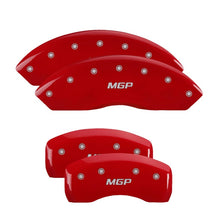 Load image into Gallery viewer, MGP 4 Caliper Covers Engraved Front & Rear MGP Red finish silver ch Caliper Covers MGP