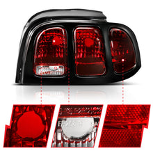Load image into Gallery viewer, ANZO 1994-1998 Ford Mustang Taillight Dark Red Lens (OE Style) Tail Lights ANZO