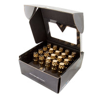 Load image into Gallery viewer, NRG 700 Series M12 X 1.25 Steel Lug Nut w/Dust Cap Cover Set 21 Pc w/Locks & Socket - Chrome Gold Lug Nuts NRG