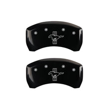 Load image into Gallery viewer, MGP Rear set 2 Caliper Covers Engraved Rear GT350 Shelby & Cobra Black finish silver ch Caliper Covers MGP