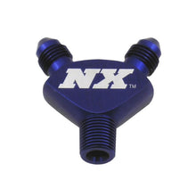 Load image into Gallery viewer, Nitrous Express 1/8NPT x 3AN x 3AN Billet Pure-Flo Y Fitting - Blue Fittings Nitrous Express