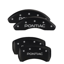 Load image into Gallery viewer, MGP 4 Caliper Covers Engraved Front & Rear MGP Black finish silver ch Caliper Covers MGP