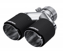 Load image into Gallery viewer, MBRP 3in ID / Dual 4in OD Out Staggered L 9.87in / R 9.37in Dual Wall Carbon Fiber Univ Exhaust Tip Tips MBRP