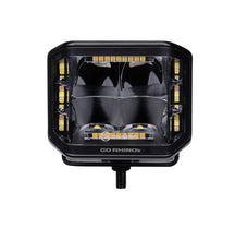Load image into Gallery viewer, Go Rhino Xplor Blackout Combo Series Cube Sideline LED Spot Lights w/ Amber 4x3 - Blk (Pair) Light Bars & Cubes Go Rhino
