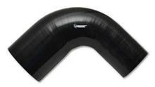 Load image into Gallery viewer, Vibrant 3in ID x 3.5in ID x 4in Long Gloss Black Silicone 90 Degree Transition Elbow Silicone Couplers & Hoses Vibrant