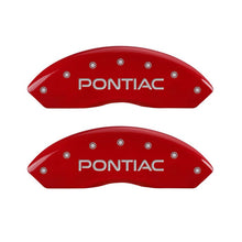 Load image into Gallery viewer, MGP 4 Caliper Covers Engraved Front Pontiac Rear Arrow Red Finish Silver Char 2007 Pontiac Solstice Caliper Covers MGP