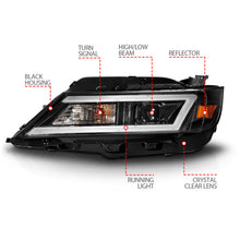 Load image into Gallery viewer, Anzo 14-20 Chevrolet Impala Square Projector LED Bar Headlights w/ Black Housing Headlights ANZO
