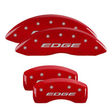 Load image into Gallery viewer, MGP 4 Caliper Covers Engraved Front & Rear EDGE/2015 Red finish silver ch Caliper Covers MGP