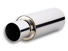 Load image into Gallery viewer, Vibrant TPV Turbo Round Muffler (23in Long) with 4in Round Tip Straight Cut - 3in inlet I.D. Muffler Vibrant