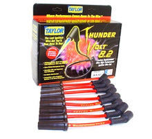 Load image into Gallery viewer, Taylor Cable 84244 ThunderVolt 8.2mm Ignition Wire Set; Red; Stock; 9.5 in.; 180 Deg. Plug Boot; Spark Plug Wire Set Taylor Cable Default Title