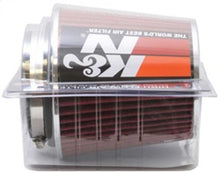 Load image into Gallery viewer, K&N Universal Air Filter Chrome Round Tapered Red - 4in Flange ID x 1.125in Flange Length x 5.5in H Air Filters - Universal Fit K&N Engineering