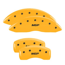 Load image into Gallery viewer, MGP 4 Caliper Covers Engraved Front & Rear MGP Yellow Finish Black Char 2005 Lexus GX470 Caliper Covers MGP