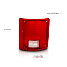 Load image into Gallery viewer, ANZO 1978-1991 Chevy Blazer Taillight Red/Clear Lens w/o Chrome Trim Fleetside (OE Replacement) Tail Lights ANZO