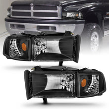 Load image into Gallery viewer, ANZO 1994-2001 Dodge Ram Crystal Headlights Black Headlights ANZO