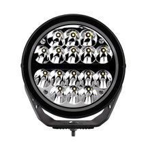 Load image into Gallery viewer, Go Rhino Xplor Blackout Series Round LED Driving Light w/DRL (Surface/Threaded Stud Mnt) 7in. - Blk Light Bars & Cubes Go Rhino
