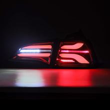 Load image into Gallery viewer, AlphaRex 17-22 Tesla Model 3 PRO-Series LED Tail Lights Jet Black w/Seq Sig Tail Lights AlphaRex
