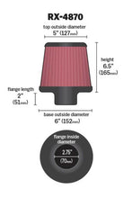 Load image into Gallery viewer, K&N Filter Universal X Stream Clamp-On 2 3/4 inch Flange 6 inch Base 5 inch Top 6 1/2 inch Height Air Filters - Universal Fit K&N Engineering