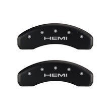 Load image into Gallery viewer, MGP 4 Caliper Covers Engraved Front & Rear Hemi Red finish silver ch Caliper Covers MGP