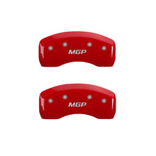 Load image into Gallery viewer, MGP 4 Caliper Covers Engraved Front & Rear MGP Red Finish Silver Char 2018 Hyundai Santa Fe Sport Caliper Covers MGP