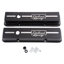 Load image into Gallery viewer, Edelbrock Valve Cover Racing Series Chevrolet 1959-1986 262-400 CI V8 Low Black Valve Covers Edelbrock