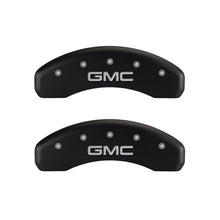 Load image into Gallery viewer, MGP 4 Caliper Covers Engraved Front & Rear GMC Red finish silver ch Caliper Covers MGP