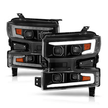 Load image into Gallery viewer, ANZO 19-22 Chevrolet Silverado 1500 LED Proj HL w/Lgt Bar SwBk Seq. Blk w/In. Light - Passenger Side Headlights ANZO