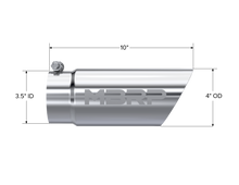 Load image into Gallery viewer, MBRP Universal Tip 3in O.D. Dual Wall Angled 4 inlet 10 length Steel Tubing MBRP