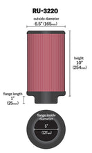 Load image into Gallery viewer, K&N Filter Universal Rubber Filter 5in Flange ID / 6.5in OD / 10in Height Air Filters - Universal Fit K&N Engineering