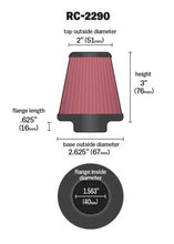 Load image into Gallery viewer, K&N Universal Chrome Filter 1 9/16 inch FLG / 2 5/8 inch Bottom / 2 inch Top / 3 inch Height Air Filters - Universal Fit K&N Engineering