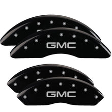Load image into Gallery viewer, MGP 4 Caliper Covers Engraved Front & Rear Denali Black finish silver ch Caliper Covers MGP