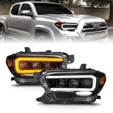 Load image into Gallery viewer, ANZO 16-22 Toyota Tacoma SR/SR5 ONLY Full LED Proj Headlights w/Light Bar Seq. Blk w/Initiation Lgt Headlights ANZO