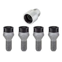 Load image into Gallery viewer, McGard Wheel Lock Bolt Set - 4pk. (Cone Seat) M12X1.25 / 17mm Hex / 22.0mm Shank Length - Black Wheel Bolts McGard