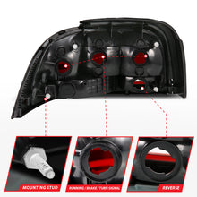 Load image into Gallery viewer, ANZO 1994-1998 Ford Mustang Taillight Dark Red Lens (OE Style) Tail Lights ANZO
