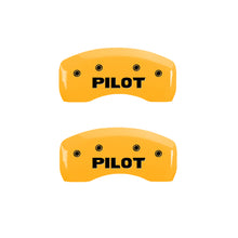 Load image into Gallery viewer, MGP 4 Caliper Covers Engraved Front Honda Engraved Rear Pilot/2015 Yellow finish black ch Caliper Covers MGP