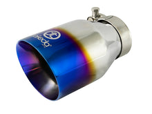 Load image into Gallery viewer, aFe Takeda 304 Stainless Steel Clamp-On Exhaust Tip 2.5in Inlet / 4in Outlet - Blue Flame Tips aFe