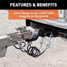 Load image into Gallery viewer, RockJock Curt Towing Safety Cable Kit 44 1/2in Long w/ 2 Snap Hooks 5000lbs 2-Pack Tow Bars RockJock