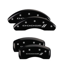 Load image into Gallery viewer, MGP Front set 2 Caliper Covers Engraved Front Bowtie Black finish silver ch Caliper Covers MGP