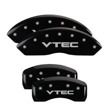 Load image into Gallery viewer, MGP 4 Caliper Covers Engraved Front & Rear Vtech Black finish silver ch Caliper Covers MGP