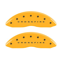 Load image into Gallery viewer, MGP 4 Caliper Covers Engraved F & R Crossfire Yellow Finish Black Char 2005 Chrysler Crossfire Caliper Covers MGP